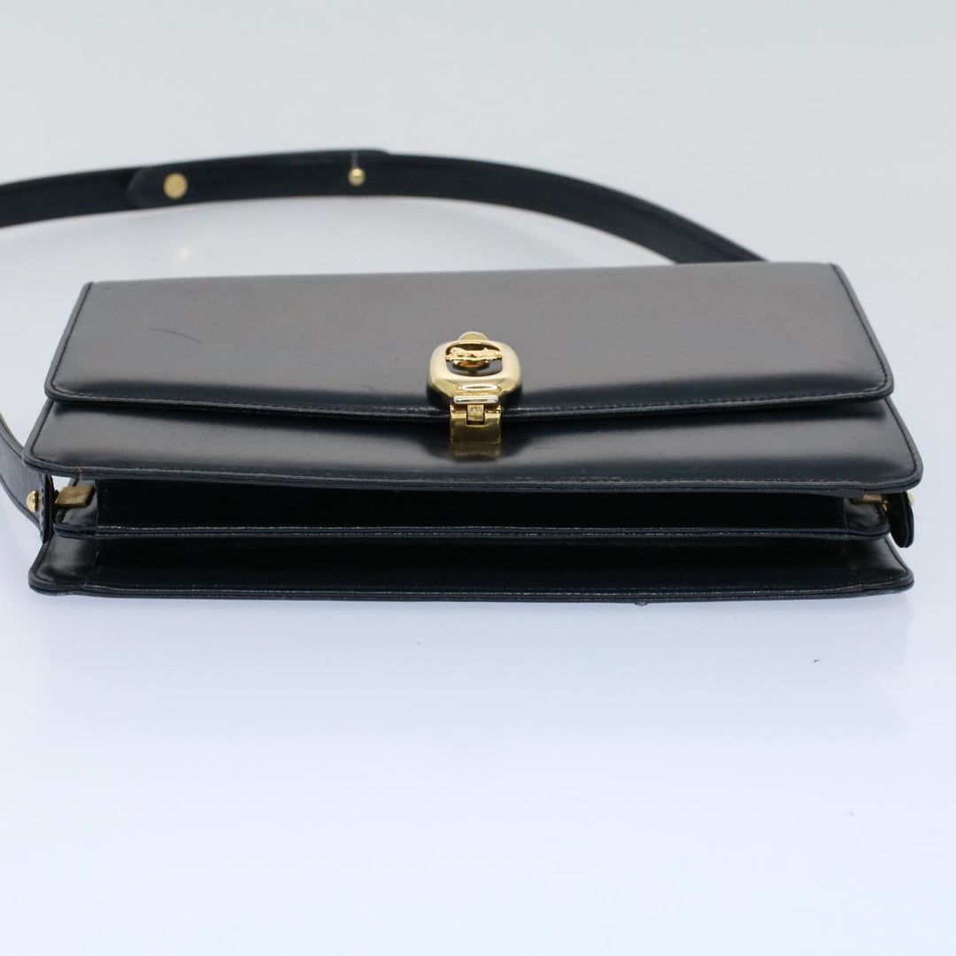 Celine Shoulder Bag Leather Navy Auth bs8957