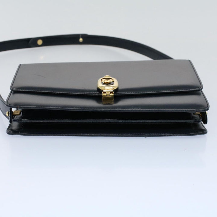 Celine Shoulder Bag Leather Navy Auth bs8957