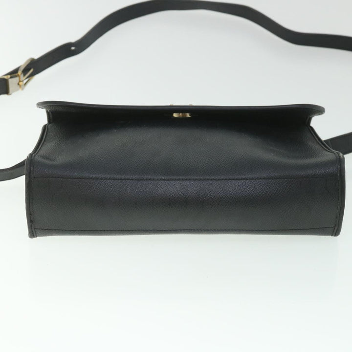 CHRISTIAN Top quality Dior Honeycomb Canvas Shoulder Bag PVC Leather Black Auth bs8977