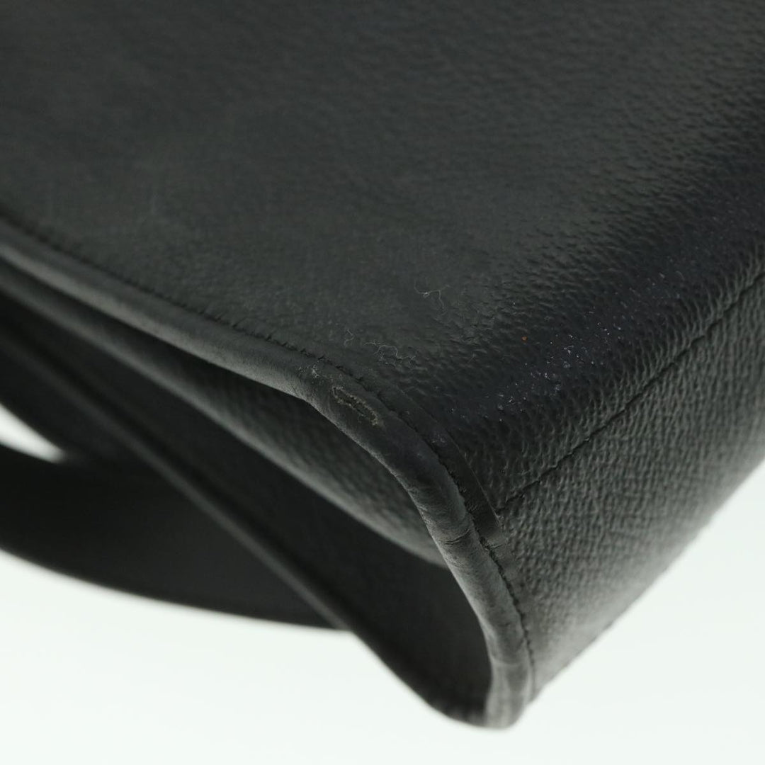 CHRISTIAN Top quality Dior Honeycomb Canvas Shoulder Bag PVC Leather Black Auth bs8977