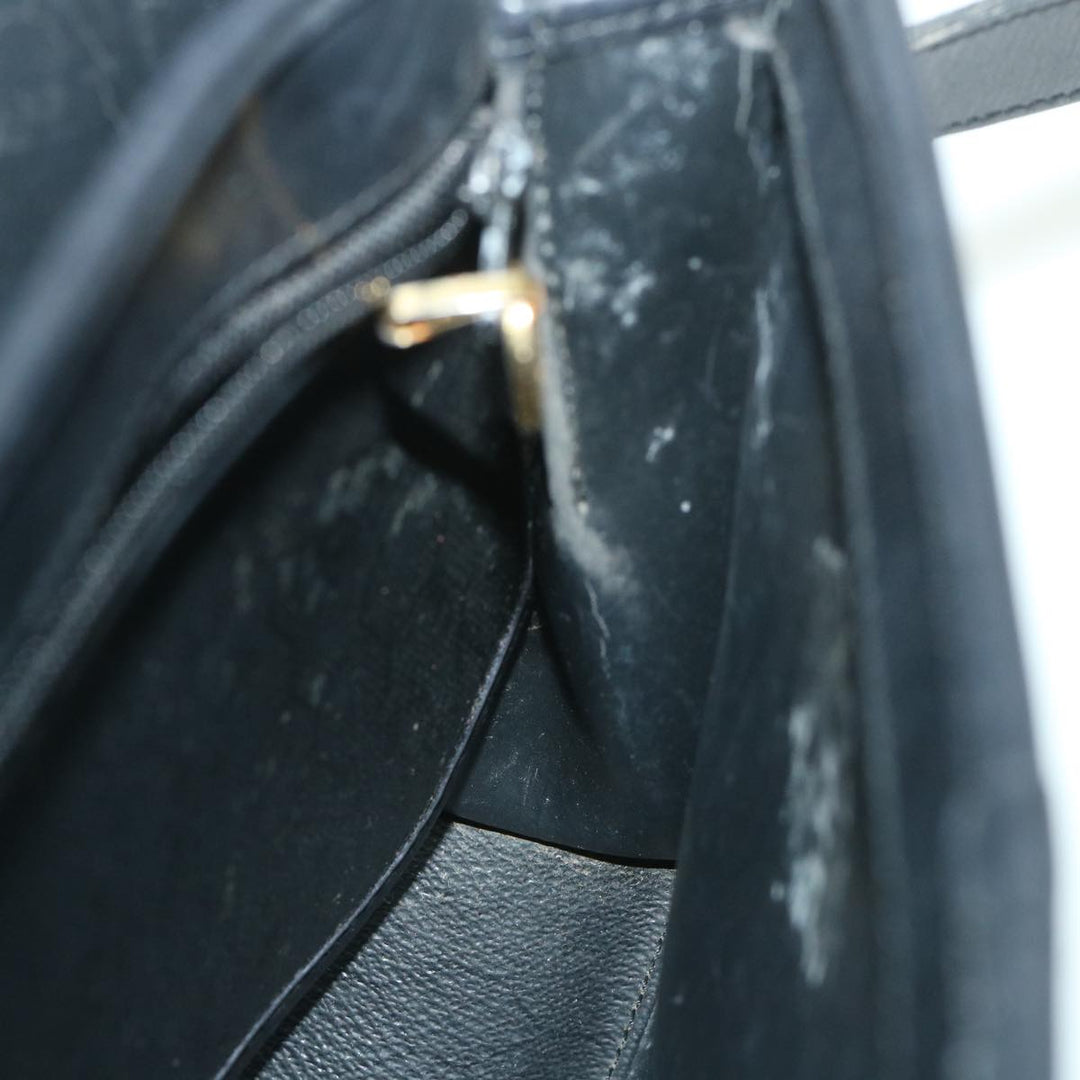 CHRISTIAN Top quality Dior Honeycomb Canvas Shoulder Bag PVC Leather Black Auth bs8977