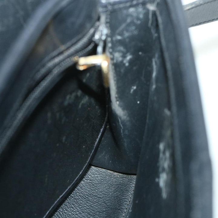 CHRISTIAN Top quality Dior Honeycomb Canvas Shoulder Bag PVC Leather Black Auth bs8977