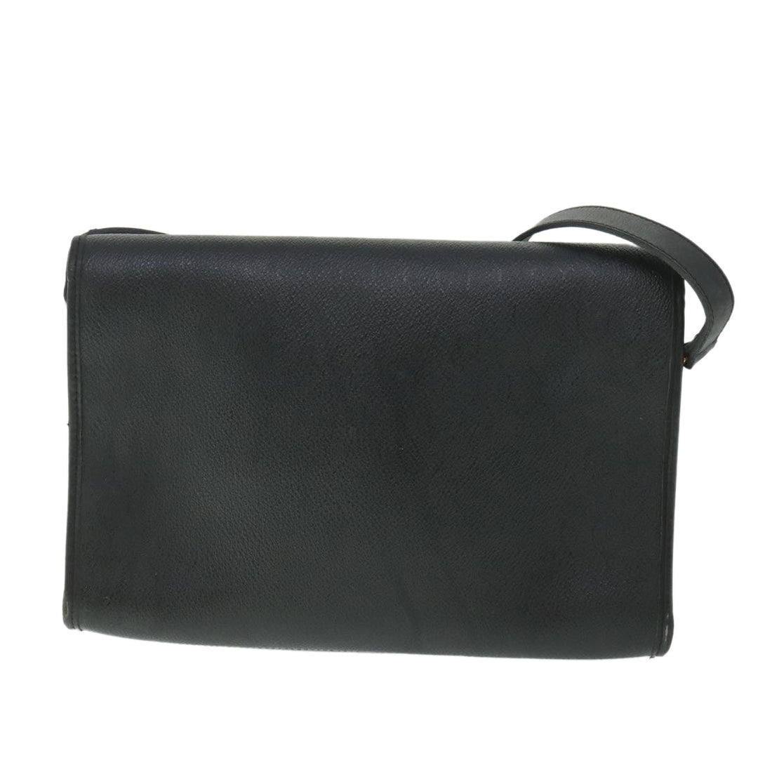 CHRISTIAN Top quality Dior Honeycomb Canvas Shoulder Bag PVC Leather Black Auth bs8977
