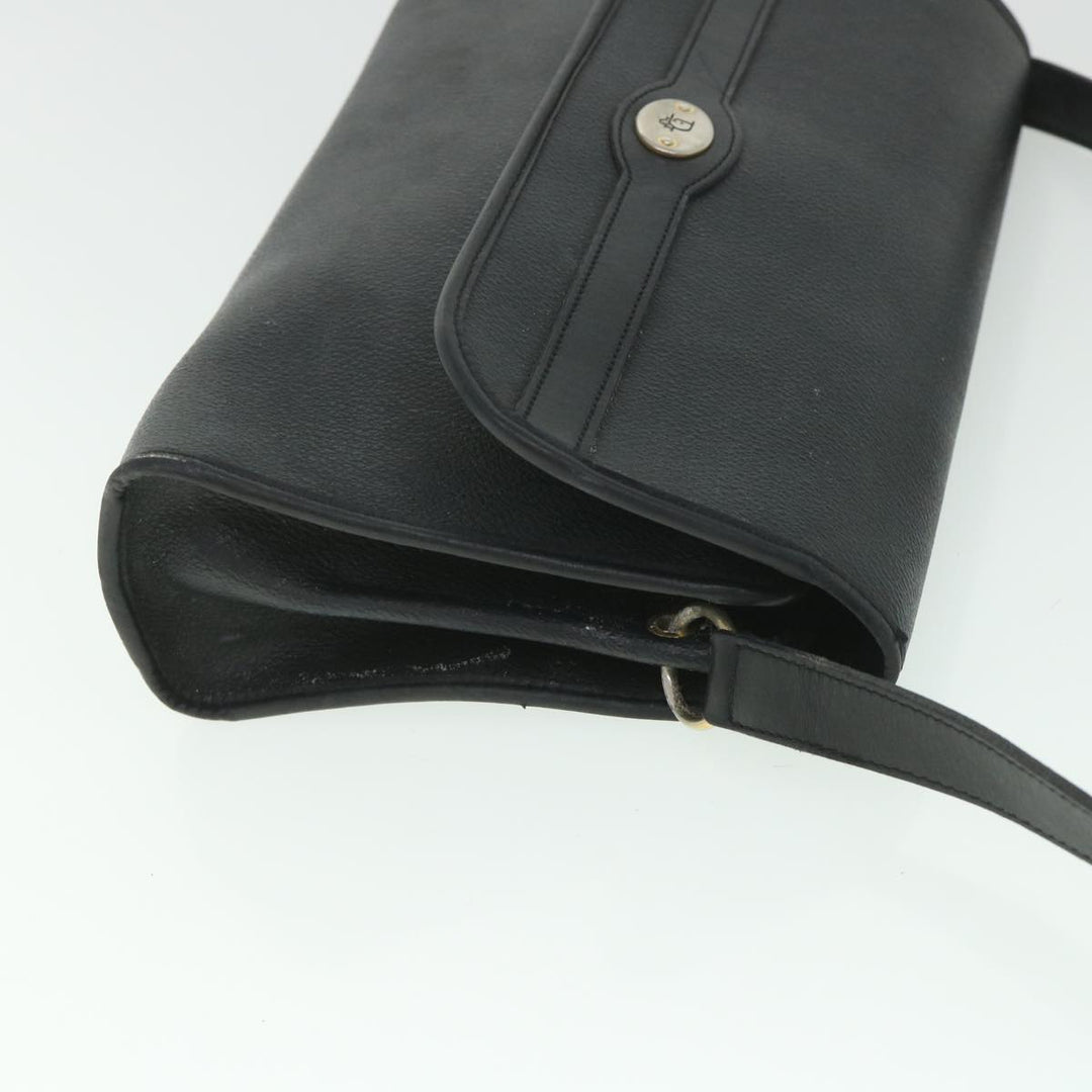 CHRISTIAN Top quality Dior Honeycomb Canvas Shoulder Bag PVC Leather Black Auth bs8977