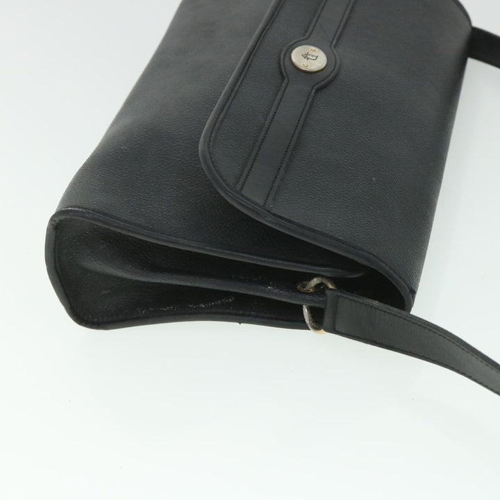 CHRISTIAN Top quality Dior Honeycomb Canvas Shoulder Bag PVC Leather Black Auth bs8977