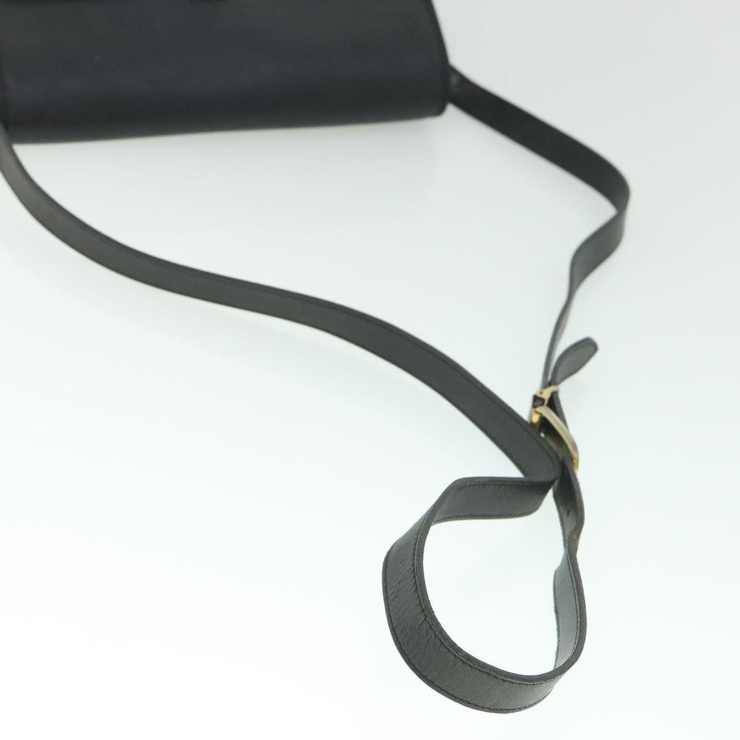 CHRISTIAN Top quality Dior Honeycomb Canvas Shoulder Bag PVC Leather Black Auth bs8977