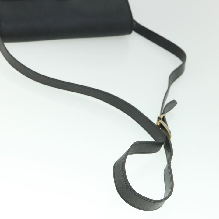 CHRISTIAN Top quality Dior Honeycomb Canvas Shoulder Bag PVC Leather Black Auth bs8977