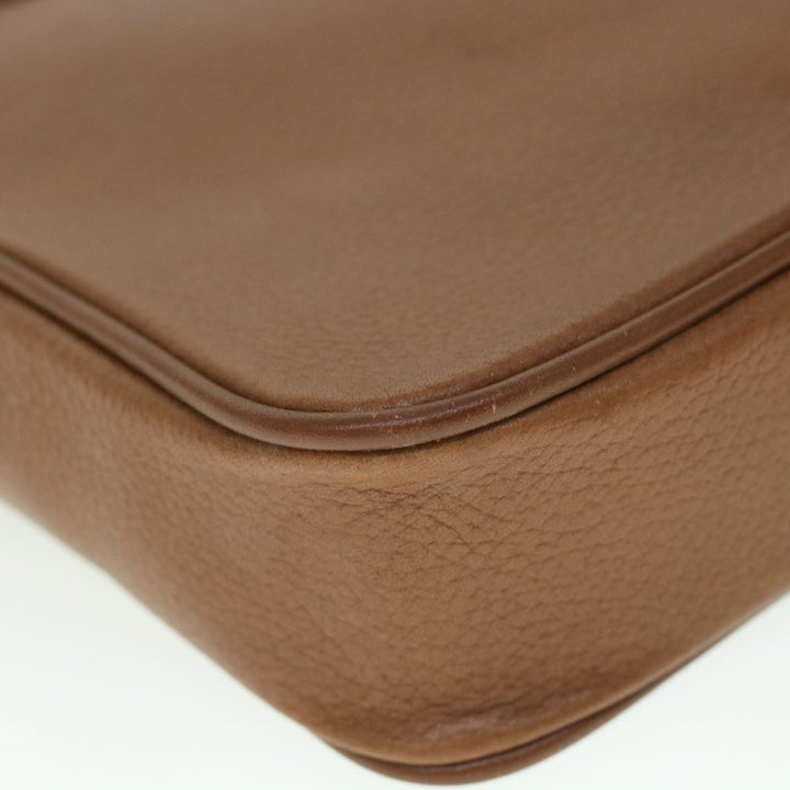 BURBERRYSs Clutch Bag Leather Brown Auth bs8982