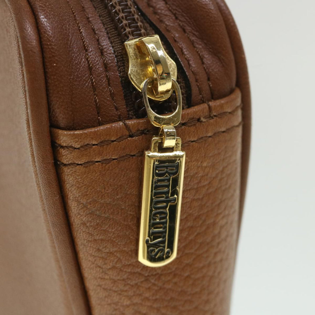 BURBERRYSs Clutch Bag Leather Brown Auth bs8982