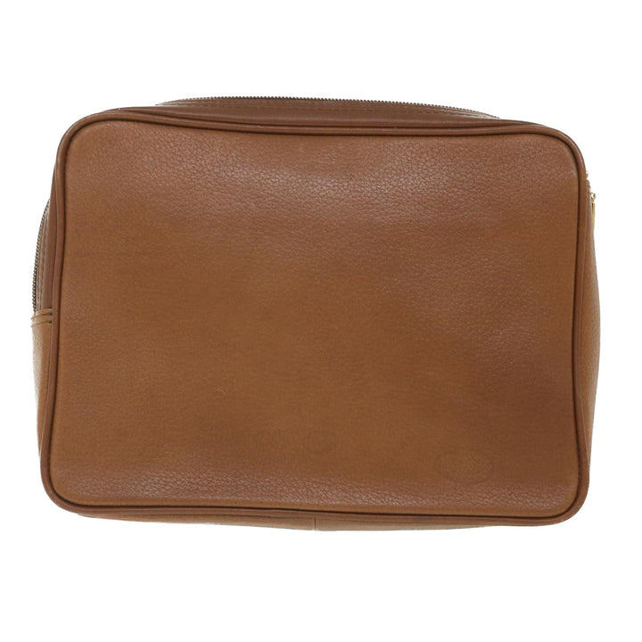BURBERRYSs Clutch Bag Leather Brown Auth bs8982