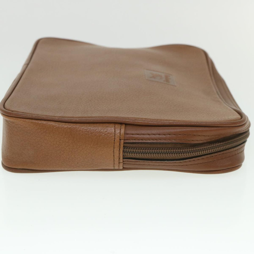 BURBERRYSs Clutch Bag Leather Brown Auth bs8982