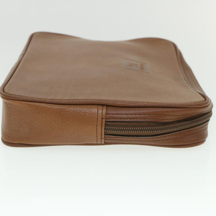 BURBERRYSs Clutch Bag Leather Brown Auth bs8982