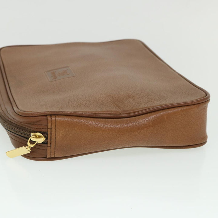 BURBERRYSs Clutch Bag Leather Brown Auth bs8982