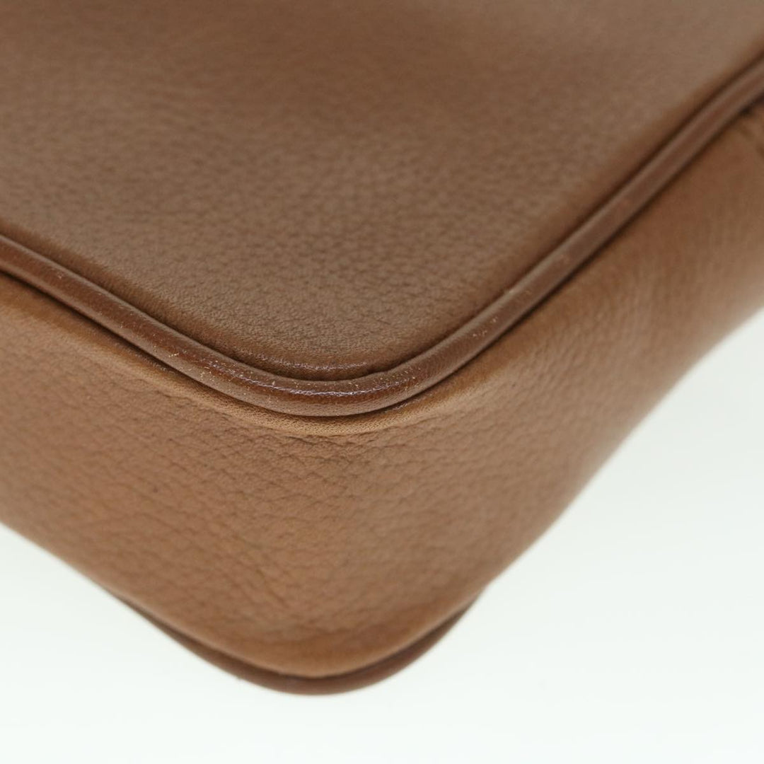 BURBERRYSs Clutch Bag Leather Brown Auth bs8982