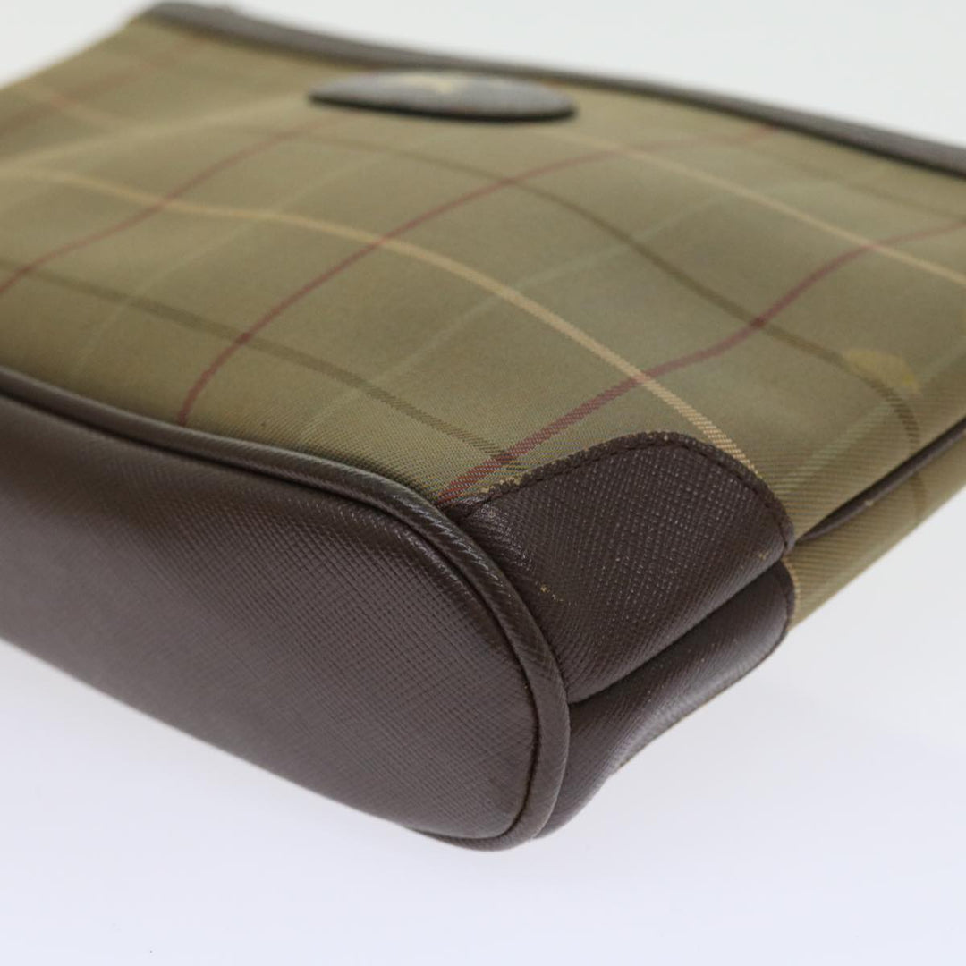 BurberrySs Nova Check Clutch Bag Canvas 2Set Brown Auth bs8985
