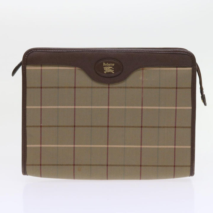 BurberrySs Nova Check Clutch Bag Canvas 2Set Brown Auth bs8985