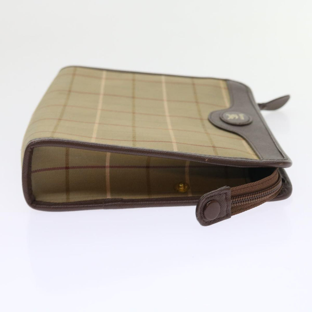 BurberrySs Nova Check Clutch Bag Canvas 2Set Brown Auth bs8985