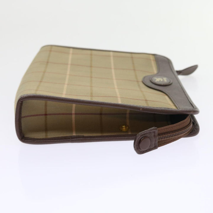 BurberrySs Nova Check Clutch Bag Canvas 2Set Brown Auth bs8985