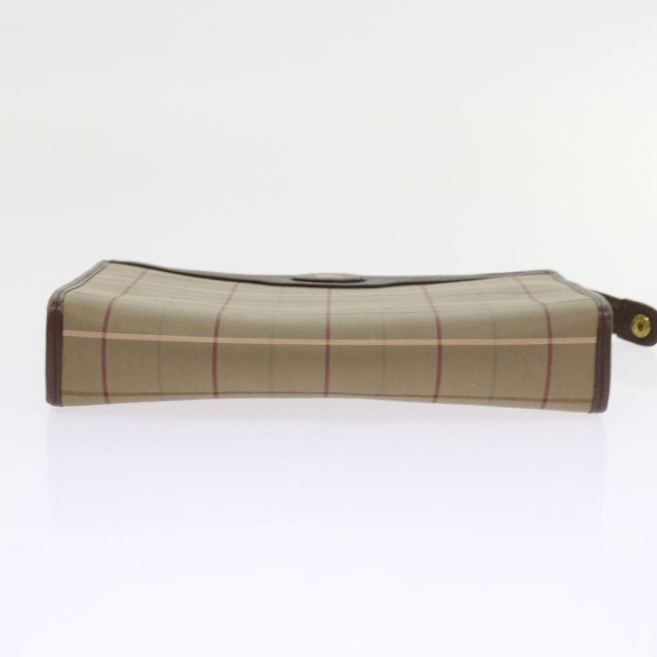 BurberrySs Nova Check Clutch Bag Canvas 2Set Brown Auth bs8985
