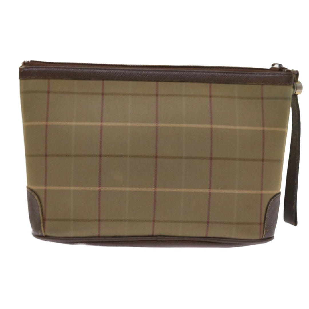 BurberrySs Nova Check Clutch Bag Canvas 2Set Brown Auth bs8985