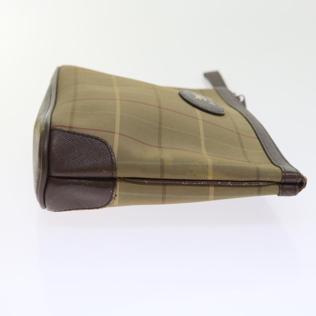 BurberrySs Nova Check Clutch Bag Canvas 2Set Brown Auth bs8985