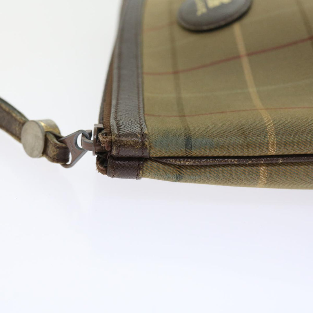 BurberrySs Nova Check Clutch Bag Canvas 2Set Brown Auth bs8985