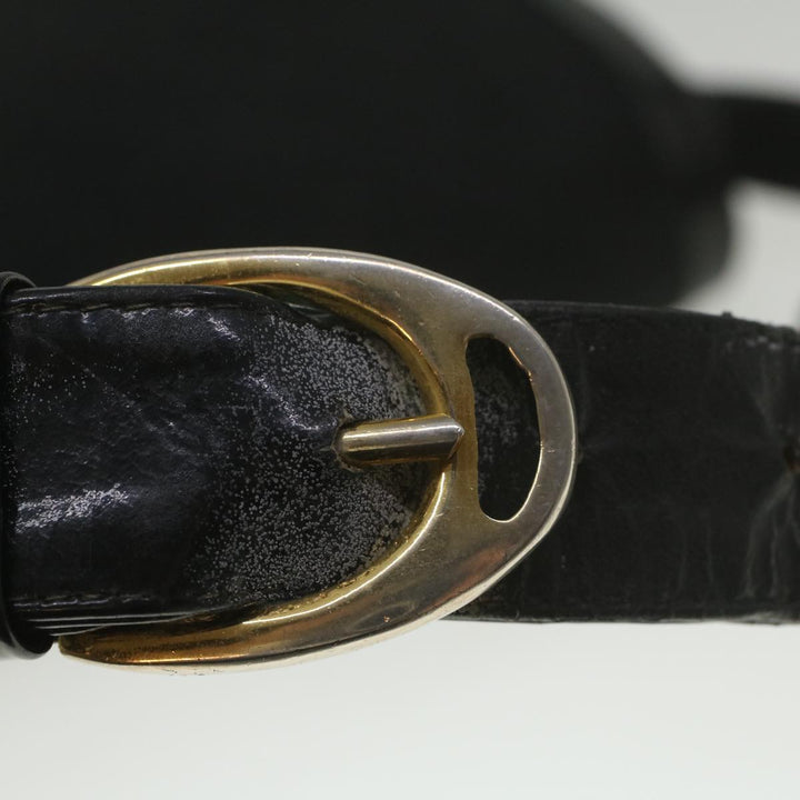 Celine C Macadam Canvas Horse Carriage Shoulder Bag Black Auth bs8998