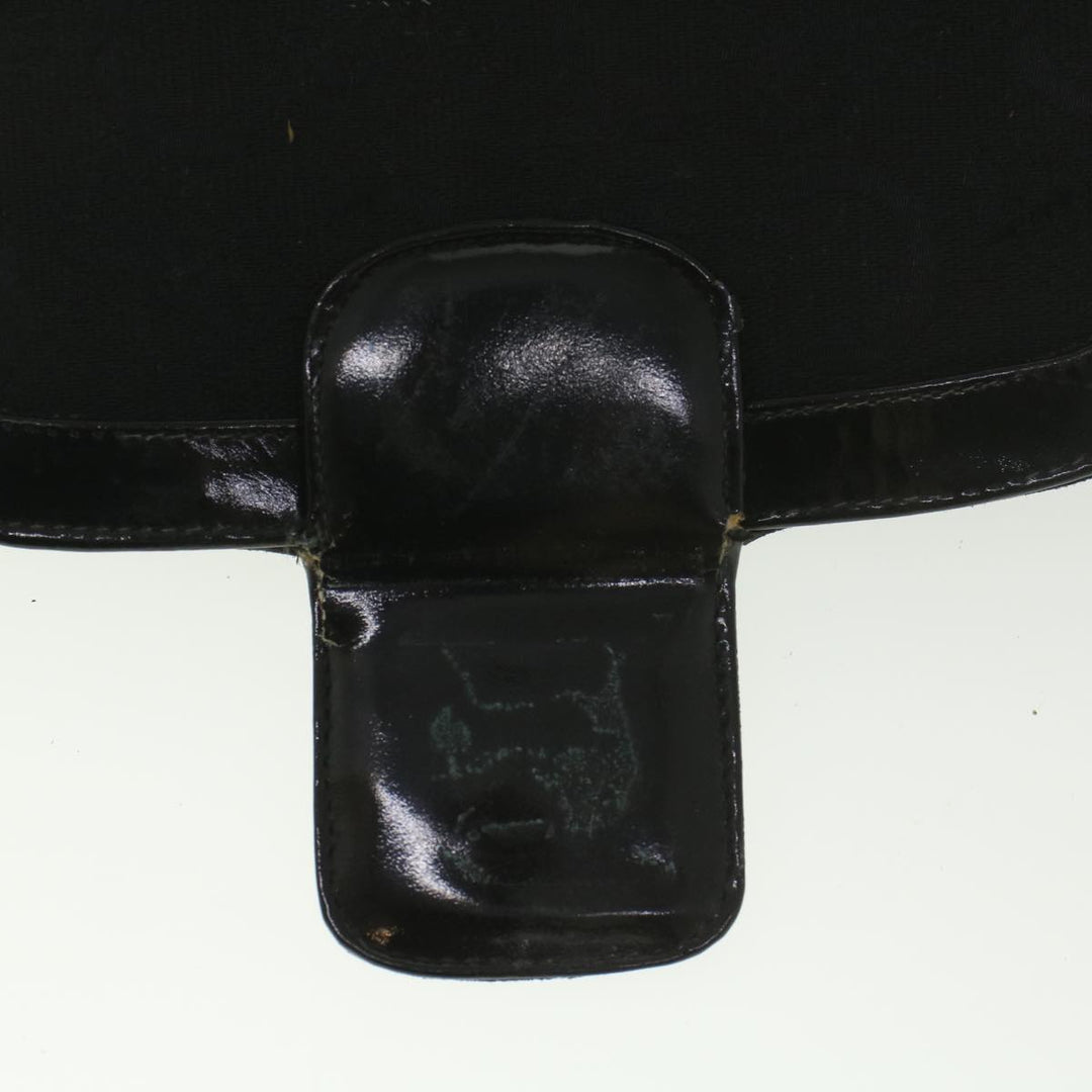 Celine C Macadam Canvas Horse Carriage Shoulder Bag Black Auth bs8998