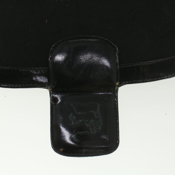Celine C Macadam Canvas Horse Carriage Shoulder Bag Black Auth bs8998