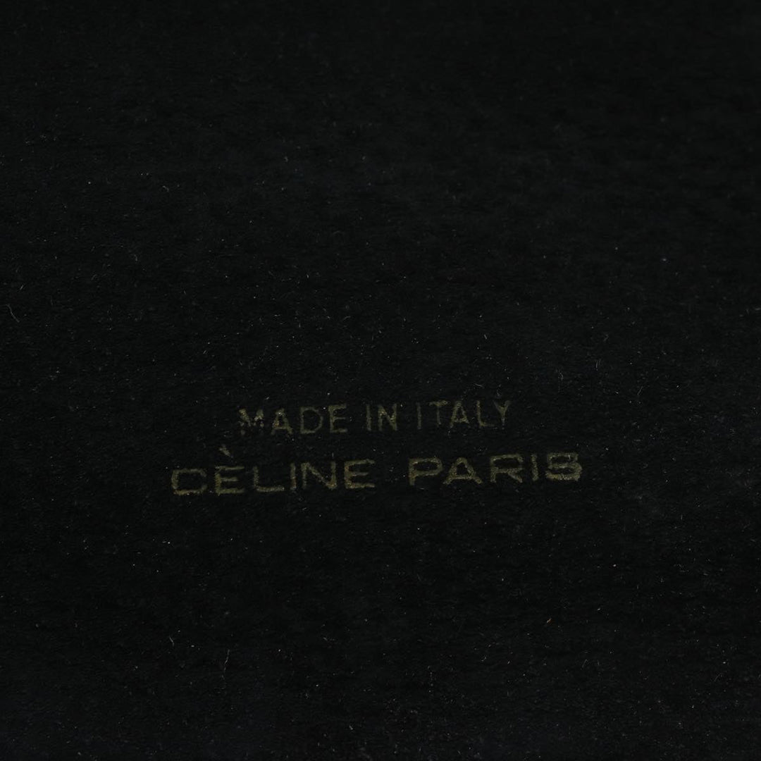 Celine C Macadam Canvas Horse Carriage Shoulder Bag Black Auth bs8998