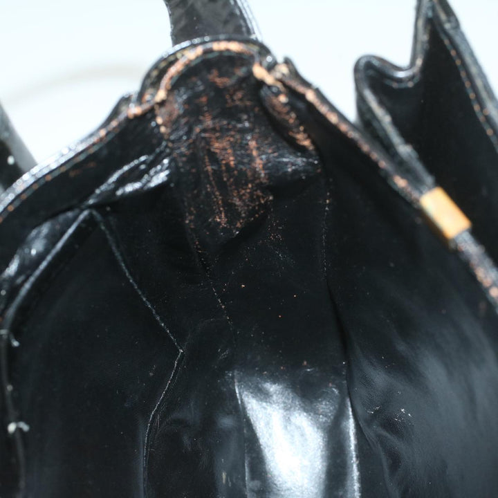 Celine C Macadam Canvas Horse Carriage Shoulder Bag Black Auth bs8998