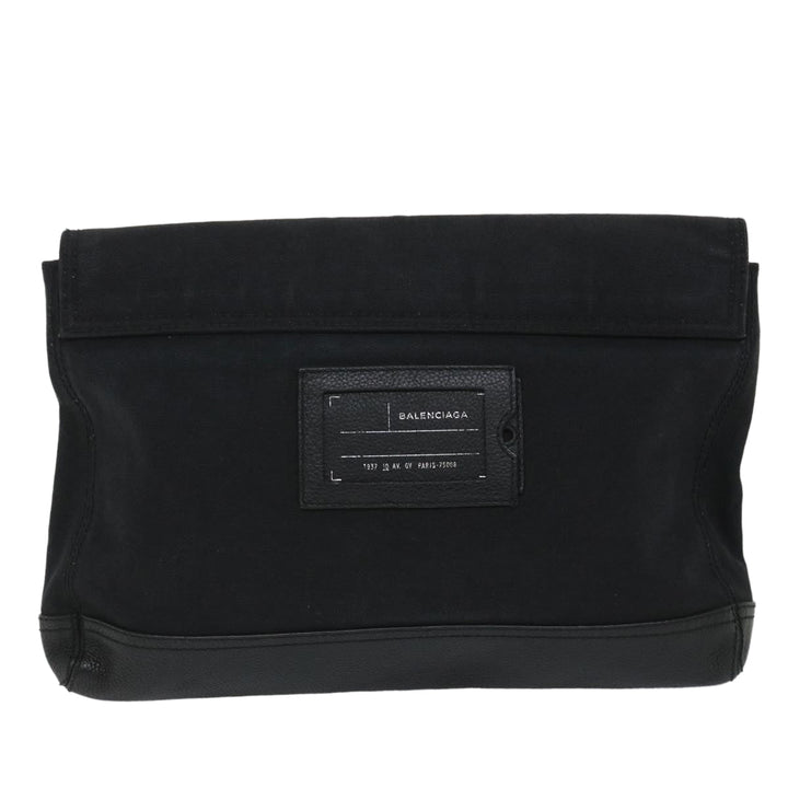 Top Quality Balenciaga Clutch Bag Canvas Black Auth bs9026