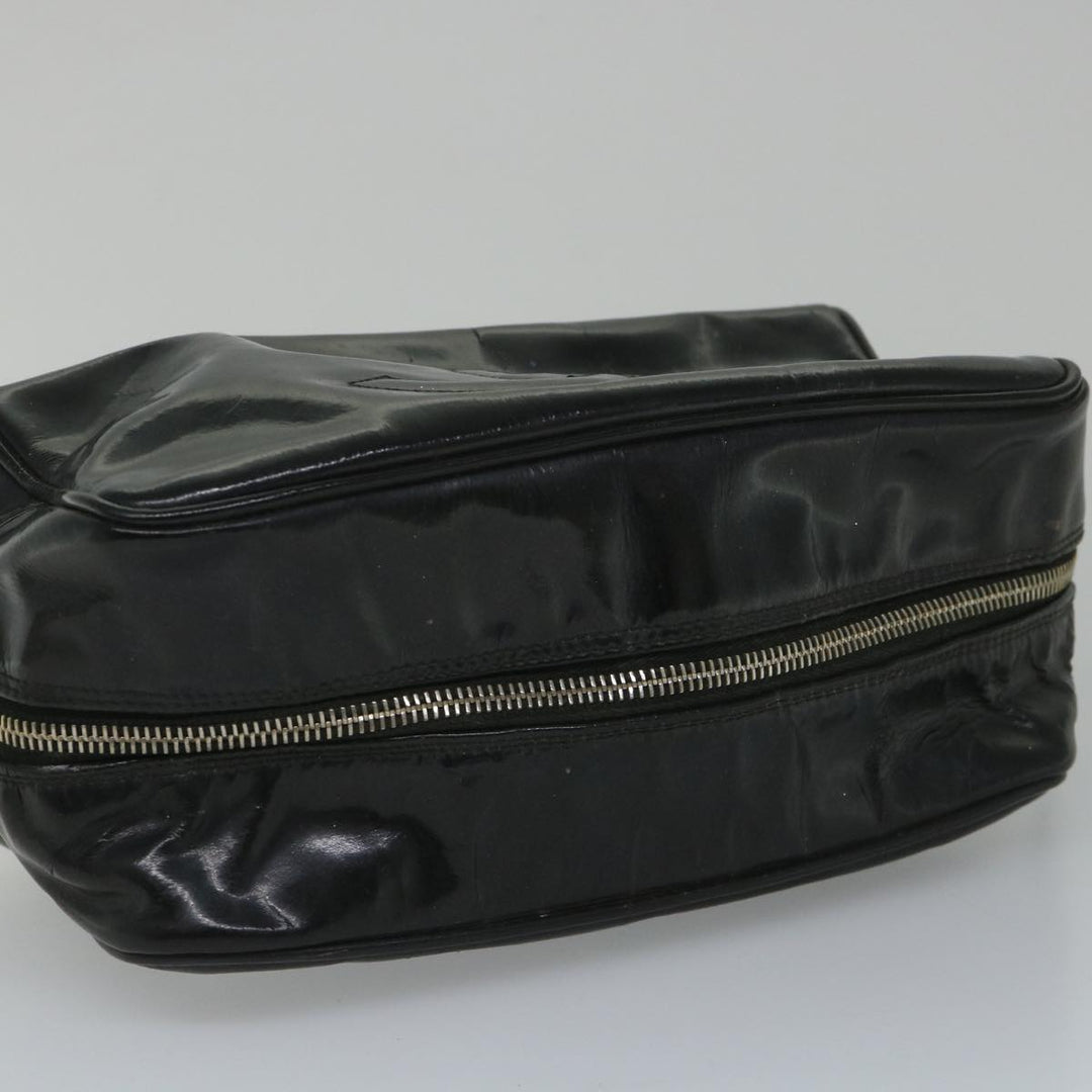 Top Quality Chanel Clutch Bag Patent leather Black CC Auth bs9031