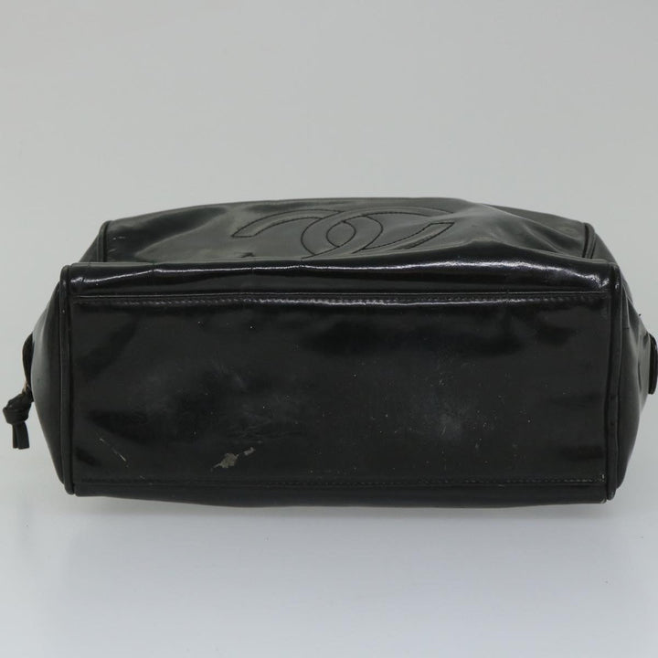Top Quality Chanel Clutch Bag Patent leather Black CC Auth bs9031