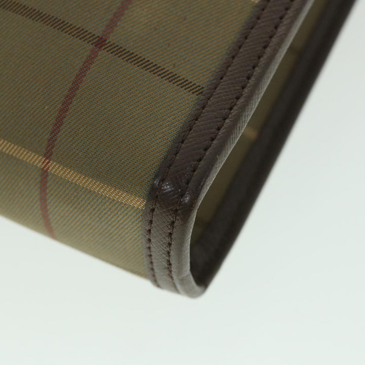 BurberrySs Nova Check Clutch Bag Nylon Canvas Brown Auth bs9091