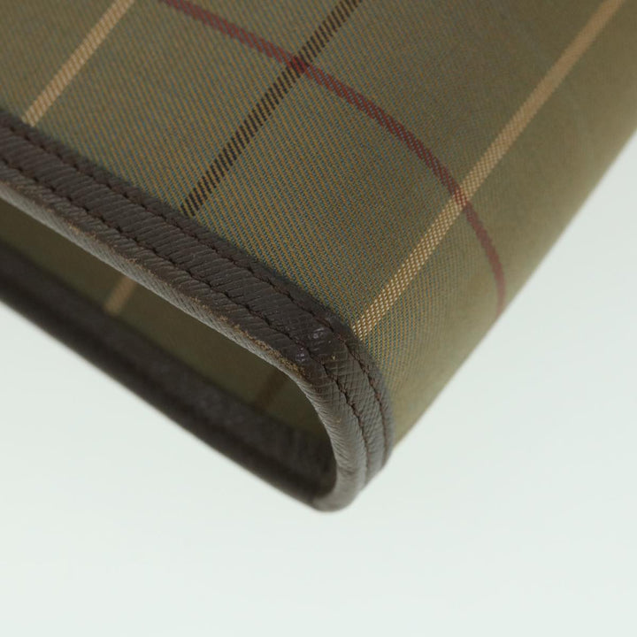 BurberrySs Nova Check Clutch Bag Nylon Canvas Brown Auth bs9091