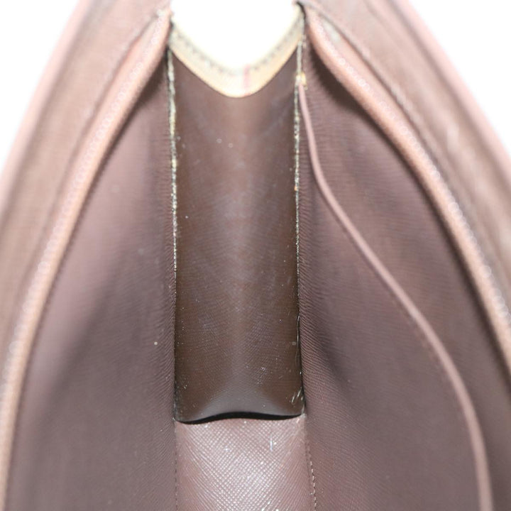 BurberrySs Nova Check Clutch Bag Nylon Canvas Brown Auth bs9091