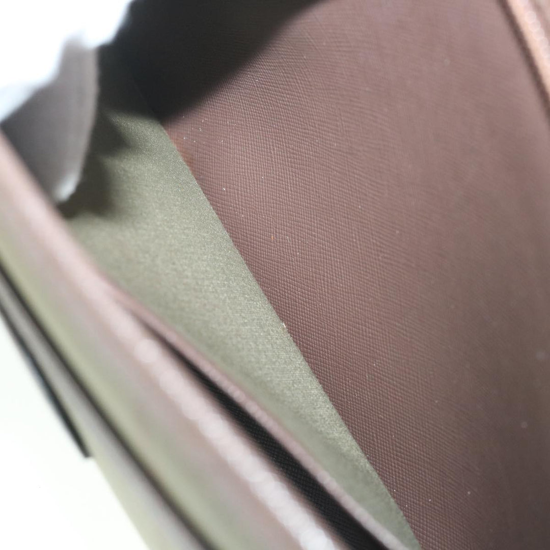 BurberrySs Nova Check Clutch Bag Nylon Canvas Brown Auth bs9091