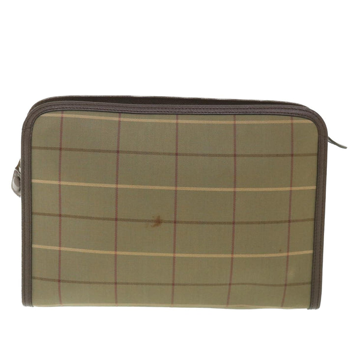 BurberrySs Nova Check Clutch Bag Nylon Canvas Brown Auth bs9091