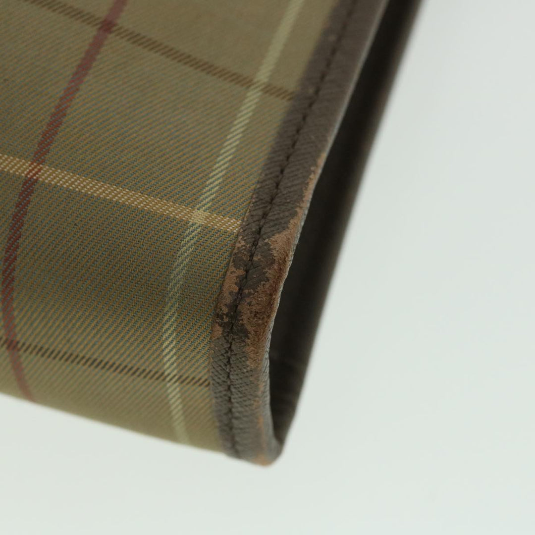 BurberrySs Nova Check Clutch Bag Nylon Canvas Brown Auth bs9092