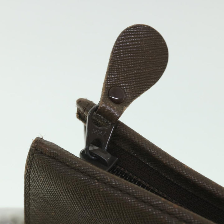 BurberrySs Nova Check Clutch Bag Nylon Canvas Brown Auth bs9092
