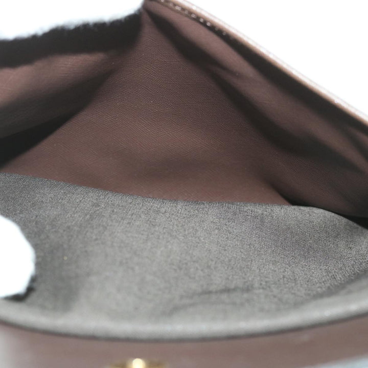 BurberrySs Nova Check Clutch Bag Nylon Canvas Brown Auth bs9092