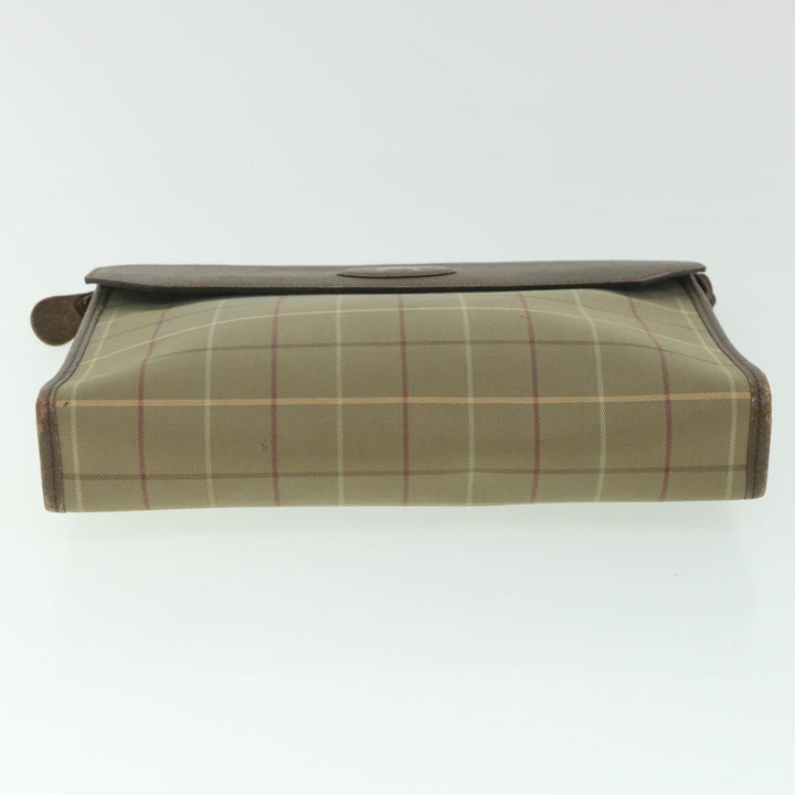 BurberrySs Nova Check Clutch Bag Nylon Canvas Brown Auth bs9092