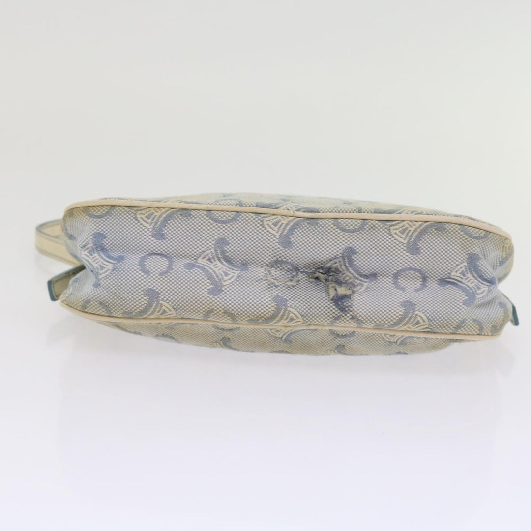 Celine C Macadam Canvas Accessory Pouch Light Blue Auth bs9099