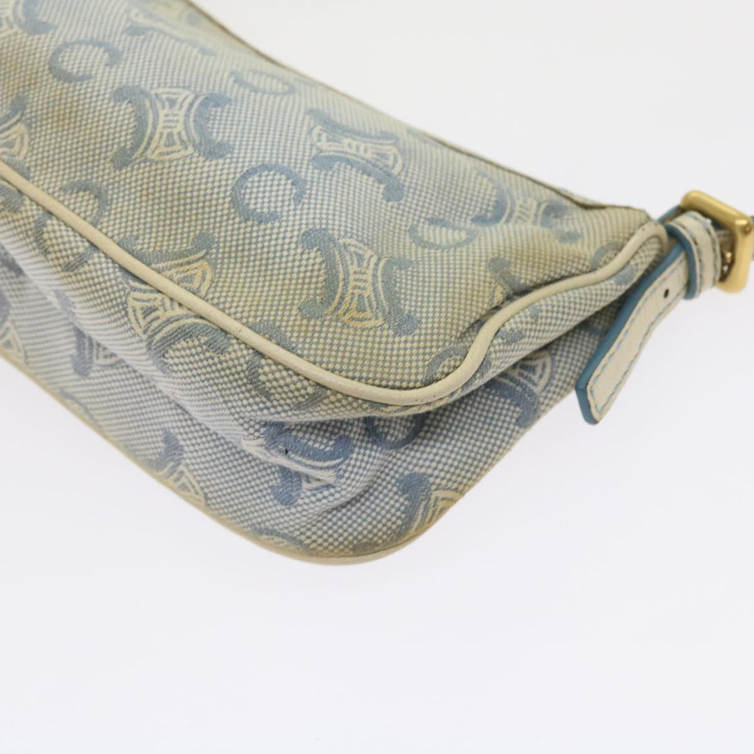 Celine C Macadam Canvas Accessory Pouch Light Blue Auth bs9099