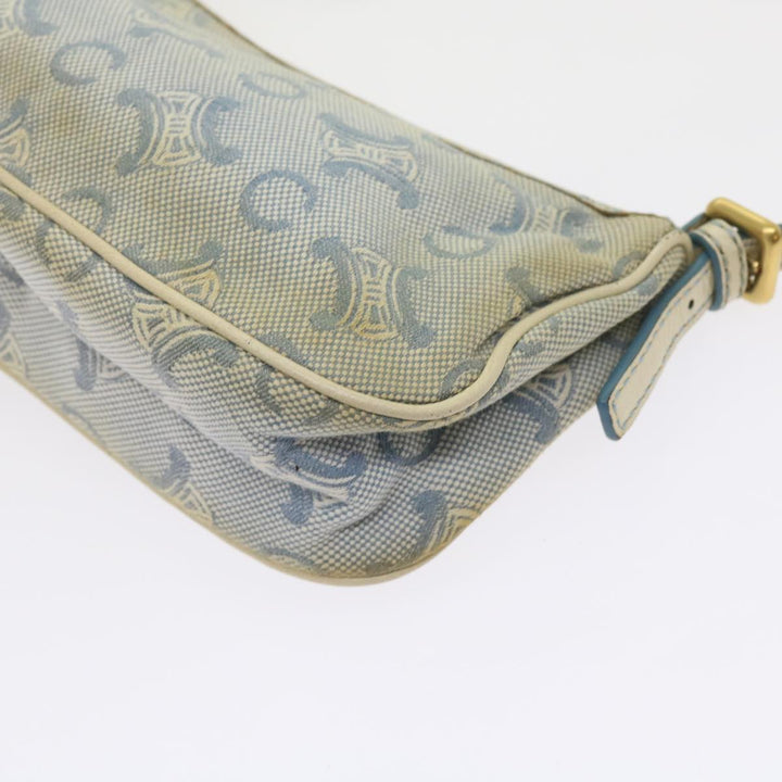 Celine C Macadam Canvas Accessory Pouch Light Blue Auth bs9099