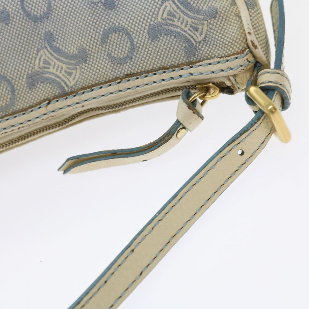 Celine C Macadam Canvas Accessory Pouch Light Blue Auth bs9099