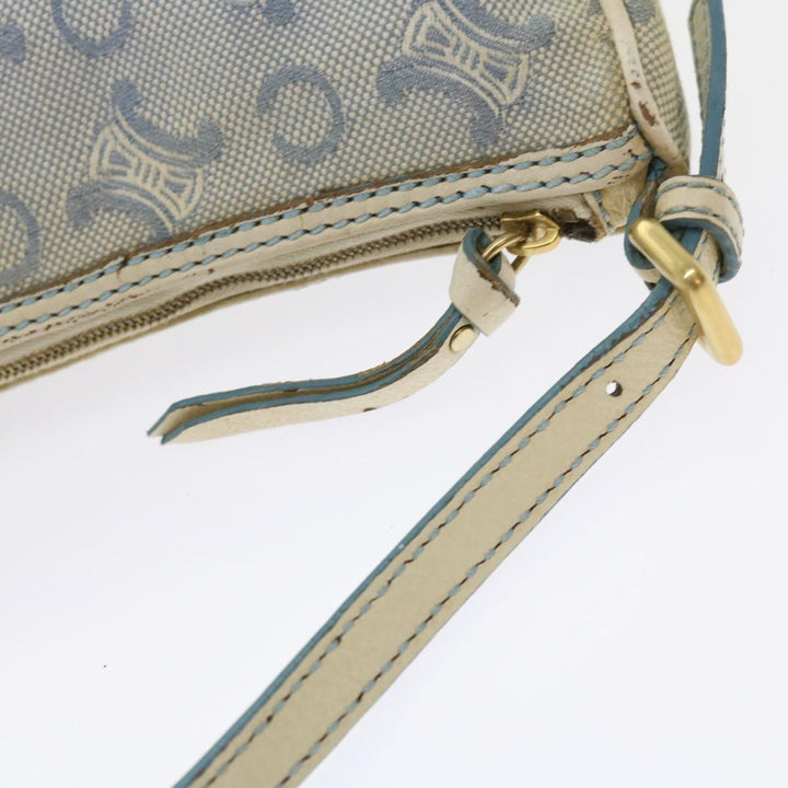 Celine C Macadam Canvas Accessory Pouch Light Blue Auth bs9099