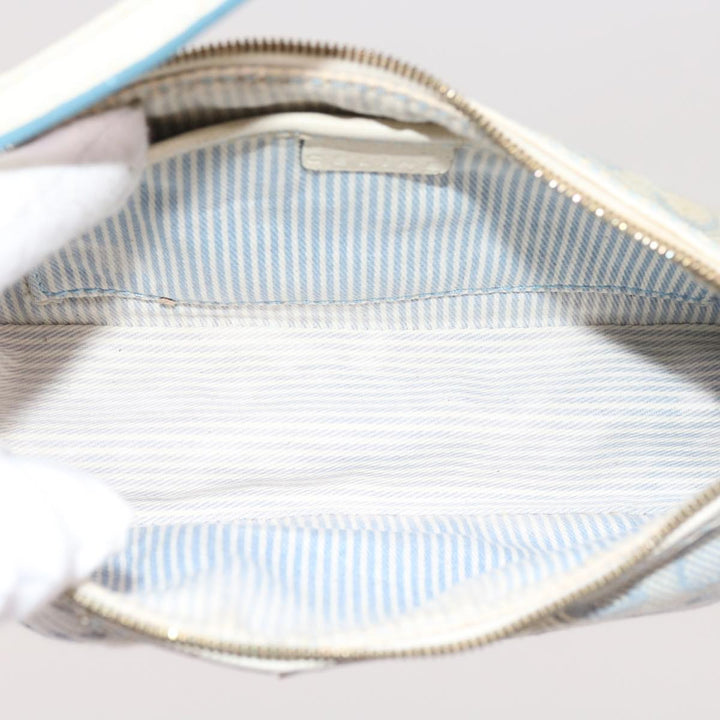 Celine C Macadam Canvas Accessory Pouch Light Blue Auth bs9099