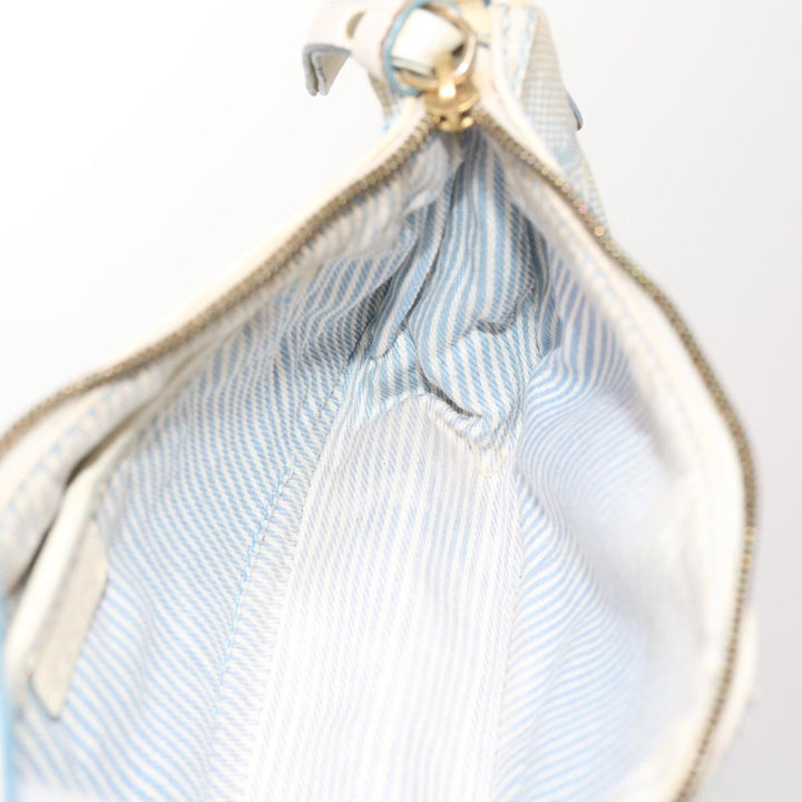 Celine C Macadam Canvas Accessory Pouch Light Blue Auth bs9099
